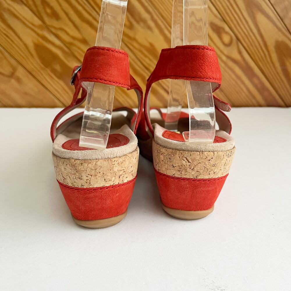 DANSKO Charlotte Wedge Sandals Red Suede EU 40 - Picture 4 of 6